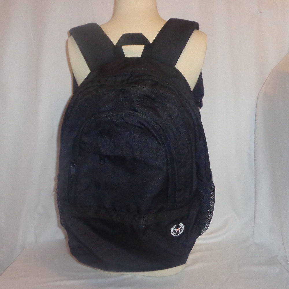 VS Pink Backpack Black Logo Campus Laptop Bag